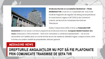 Drepturile angajaților nu pot să fie plafonate prin comunicate transmise de șefa TVR